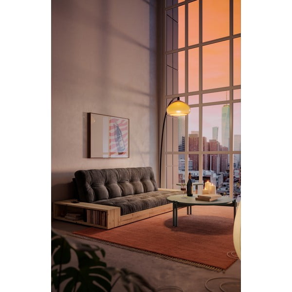 Син разтегателен диван от велур 244 cm Base – Karup Design-image-1