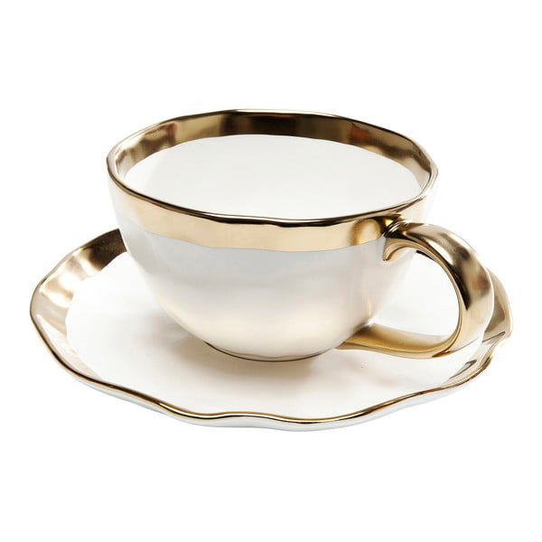 Чаша от глазиран порцелан с чинийка Bell - Kare Design