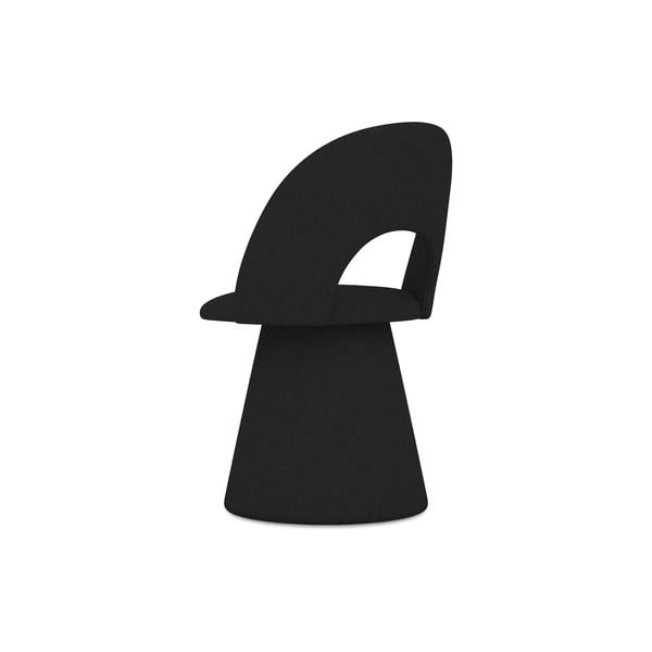 Черен тапициран трапезен стол Kalo – Makamii-image-4