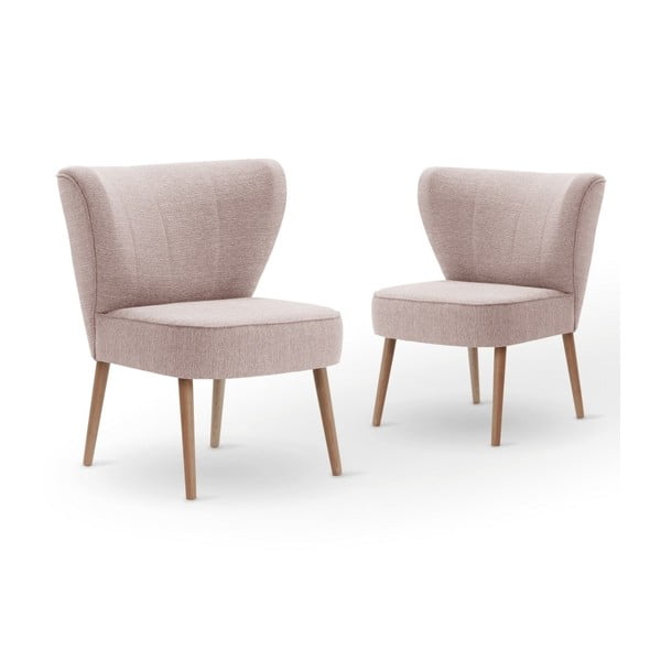 Sada 2 světle růžových jídelních židlí My Pop Design Adami