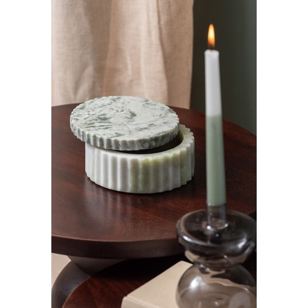 Светлозелена декоративна каменна кутия за съхранение ø 15x6 cm Marble – PT LIVING-image-1