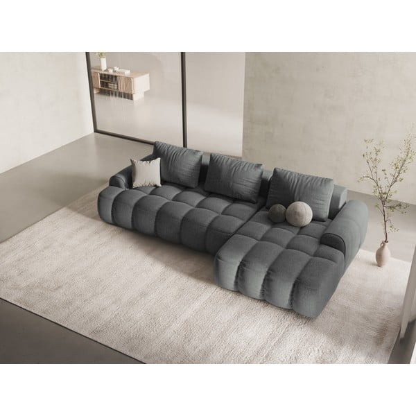 Сив сгъваем/с място за съхранение ъглов диван (десен ъгъл) Linz – Cosmopolitan Design-image-1