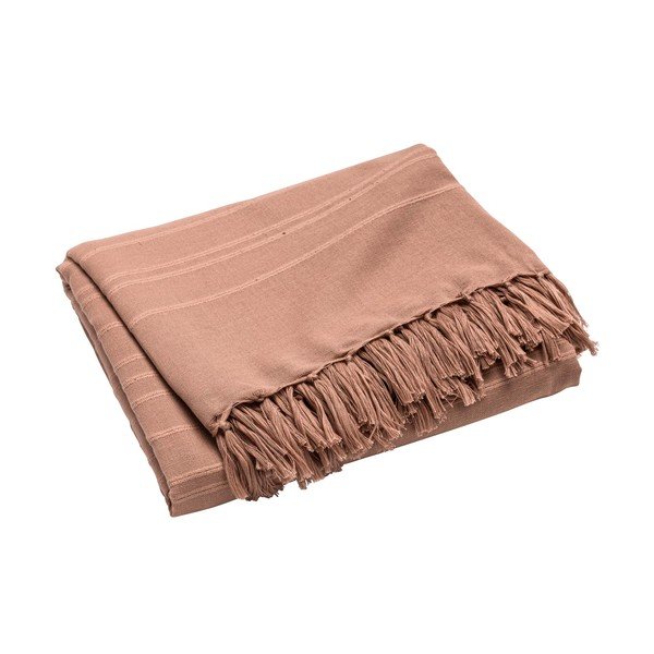 Теракотено памучно покривало за легло 125x150 cm Lilia – douceur d'intérieur