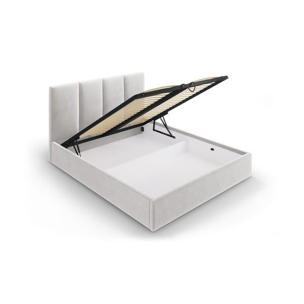 Светлосиво кадифено двойно легло , 160 x 200 cm Juniper - Mazzini Beds-image-3