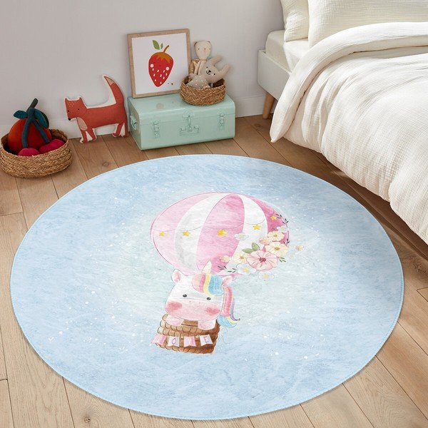 Светлосин детски килим ø 100 cm Comfort - Mila Home-image-1