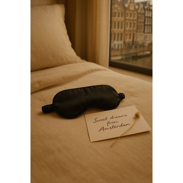 Черна копринена маска за сън Mulberry Silk – Mila Home Luxury-image-2