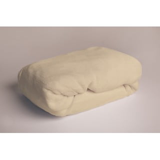 Кремав еластичен чаршаф от микрофланела 180x200 cm Basic – Jerry Fabrics