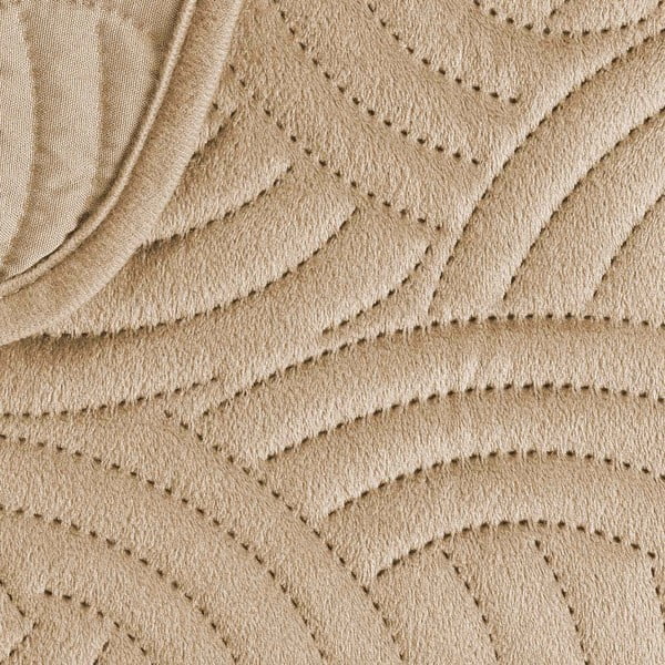 Светлокафяво комплект шалте и калъфка за възглавница 240x260 cm Solange – douceur d'intérieur-image-4