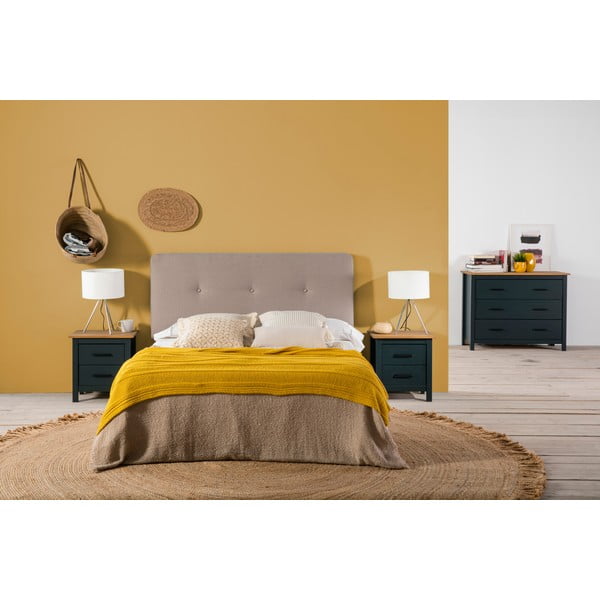 Тъмносиньо нощно шкафче от борова дървесина Miranda - Marckeric-image-4