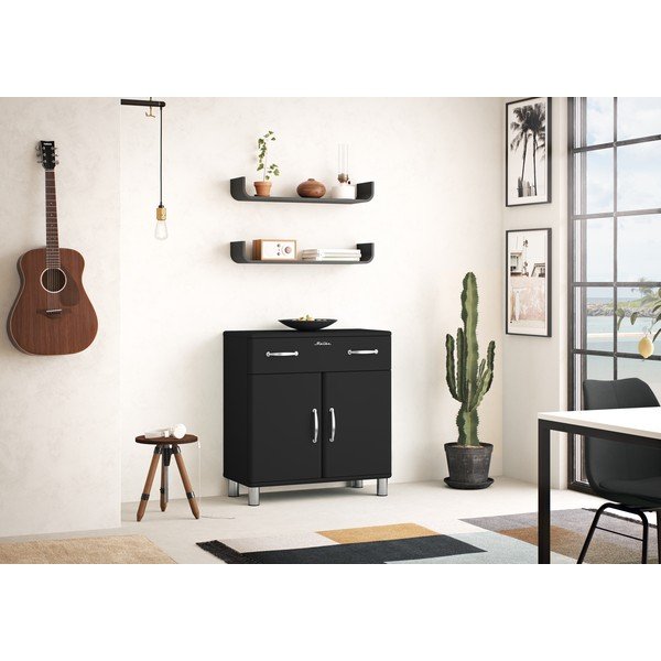 Черен стенен рафт Flower - Tenzo-image-2