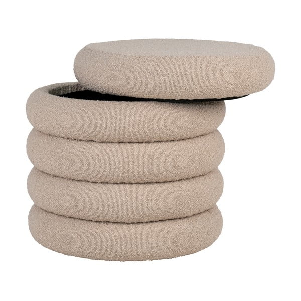 Бежова табуретка от плат bouclé Brooklyn - House Nordic-image-1