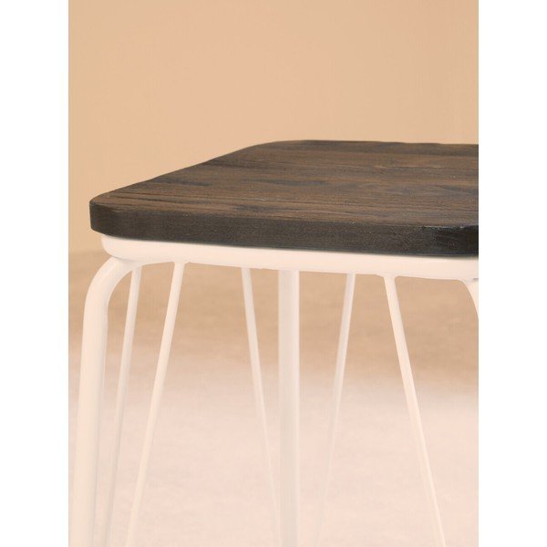 Бял/в тъмно естествен цвят стол от масивен бряст District – Premier Housewares-image-4