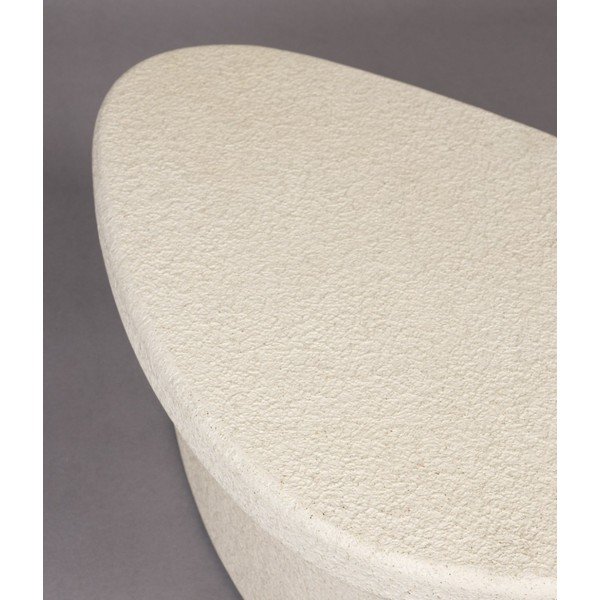 Бежова масичка за кафе от имитация на мрамор 49x74 cm Veda – Dutchbone-image-3