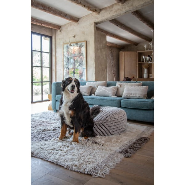 Бежова вълнена табуретка Fields – Lorena Canals-image-1