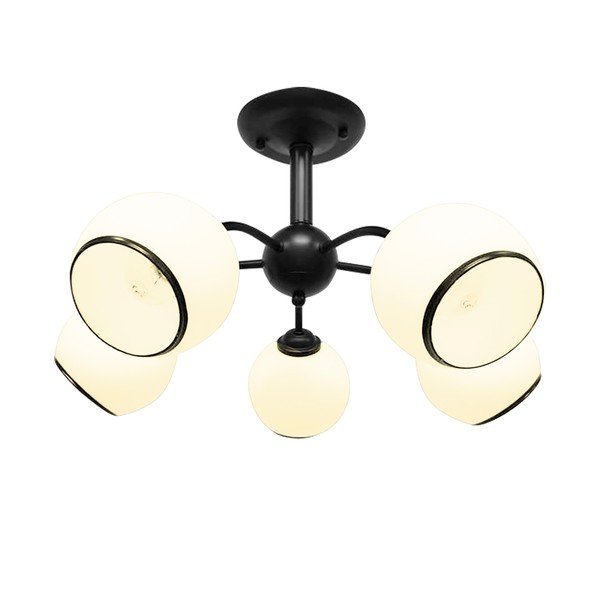 Черно-бяло осветително тяло за таван със стъклен абажур 56x56 cm Marinen – Candellux Lighting-image-2