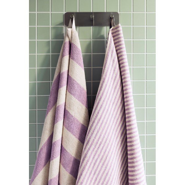 Памучна кърпа от тери в цвят лавандула/кремава 50x80 cm Gobo – noo.ma-image-1