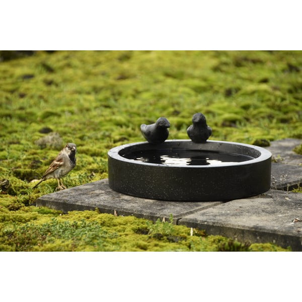 Черна керамична хранилка за птици Ave - Esschert Design-image-1