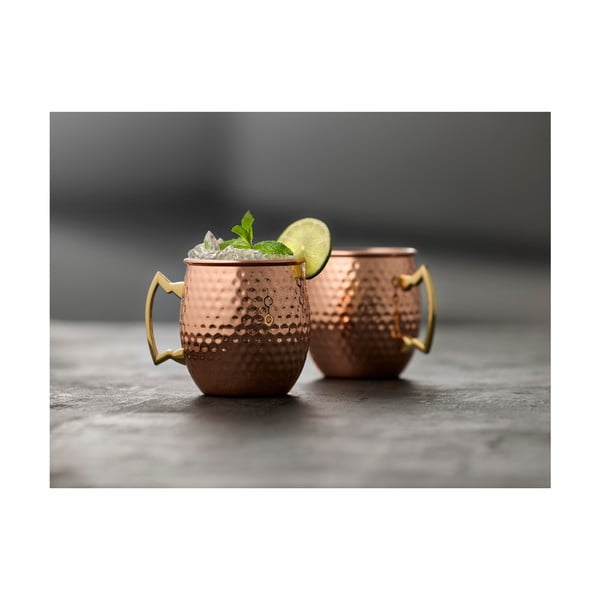 Стоманени чаши в комплект от 4 бр. в меден цвят 80 ml Moscow Mule – Lyngby Glas-image-1