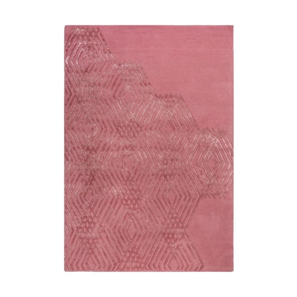 Розов вълнен килим , 120 x 170 cm Diamonds - Flair Rugs