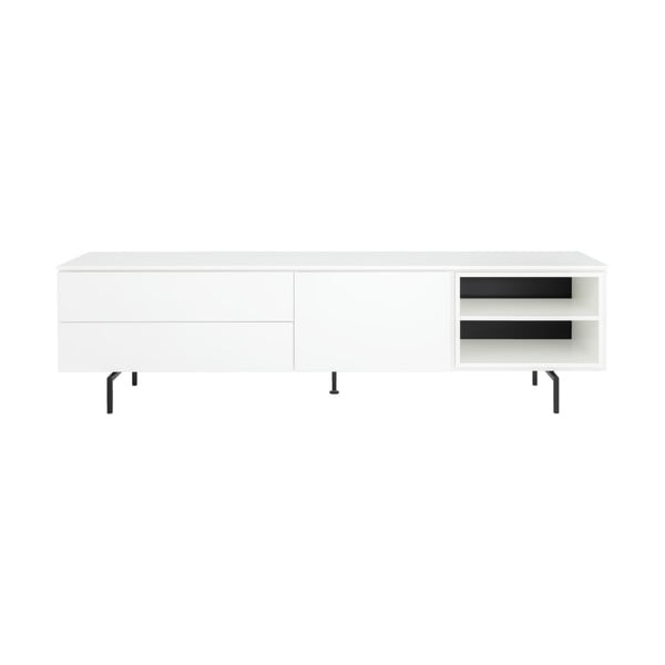 Бял нисък скрин с чекмеджета 210x57 cm Plain - Tenzo