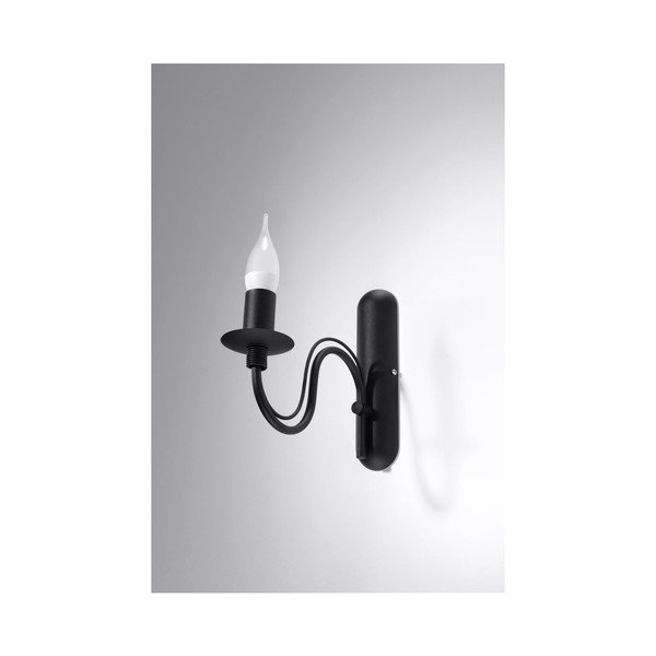 Черна метална стенна лампа Fiorano – Sollux-image-2