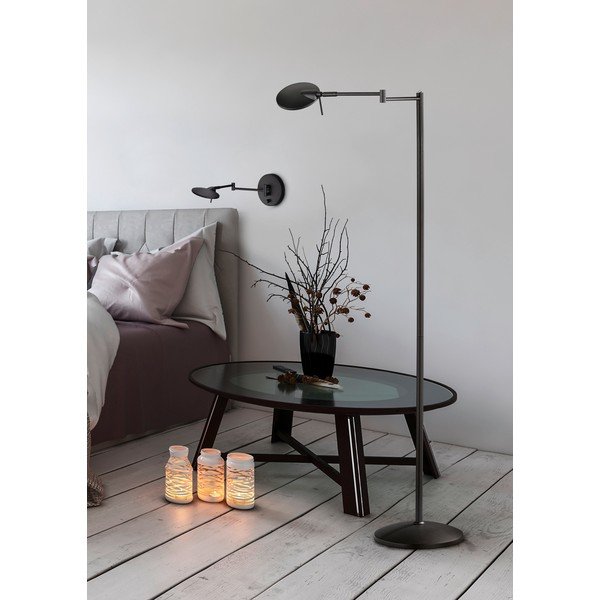 Матово черно LED стенна лампа с огъваща се структура/затъмняваща се Kazan – Trio-image-2