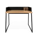 Черно работно бюро с детайли от дъбова дървесина Volga - TemaHome