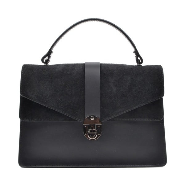 Черна кожена чанта Mangotti Largotte - Mangotti Bags