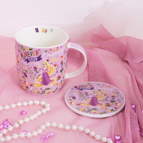 Комплект керамични чаши и чинийки Rapunzel, 400 ml - Disney