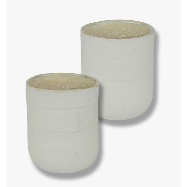 Бели и бежови чаши в комплект от 2 бр., изработени от камък 0,3 л Sand Grain - Mette Ditmer Denmark