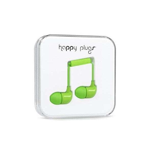 Sluchátka s nástavci Happy Plugs, zelená