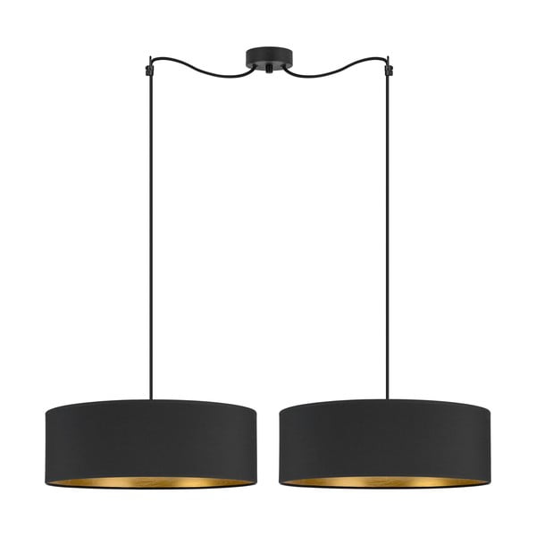 Черна висяща лампа с две рамена и златни детайли XL, ⌀ 45 cm Tres - Sotto Luce