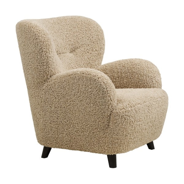 Светлокафяво кресло от прежда с примки от букле Lunaro – House Nordic-image-3