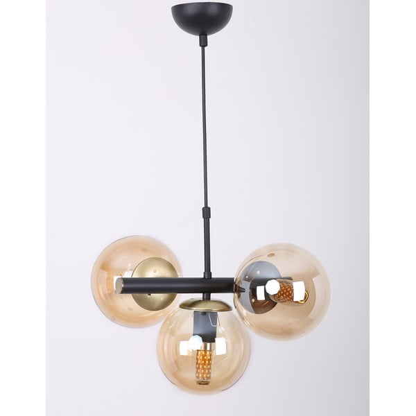 Жълто-черна висяща лампа със стъклен абажур ø 15 cm Cascade - Squid Lighting-image-3