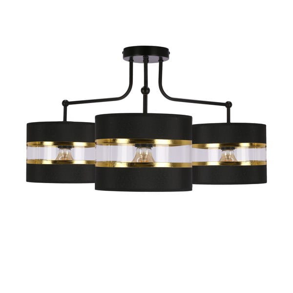 Черна лампа за таван с текстилен абажур ø 20 cm Andy - Candellux Lighting