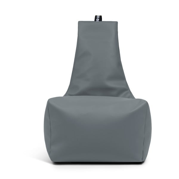 Сив пуф от изкуствена кожа Icy XL – So Soft?-image-1