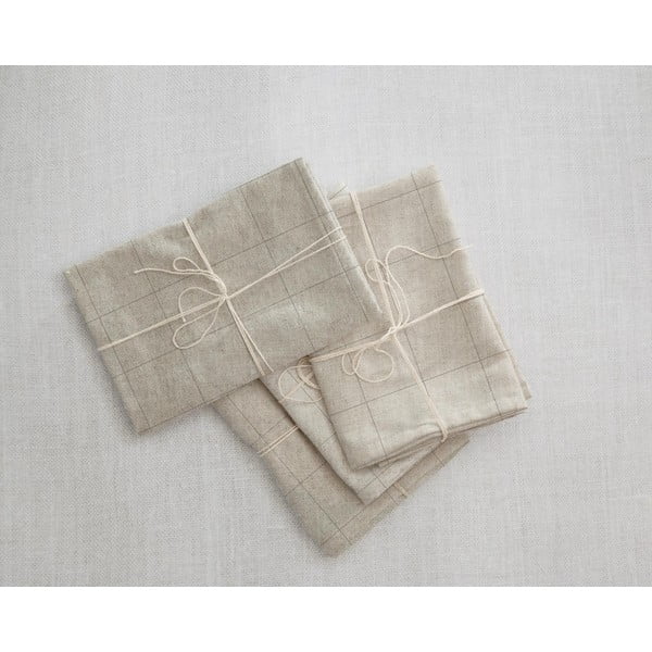 Комплект от 4 ленени салфетки Grey Lines, 43 x 43 cm - Really Nice Things-image-2
