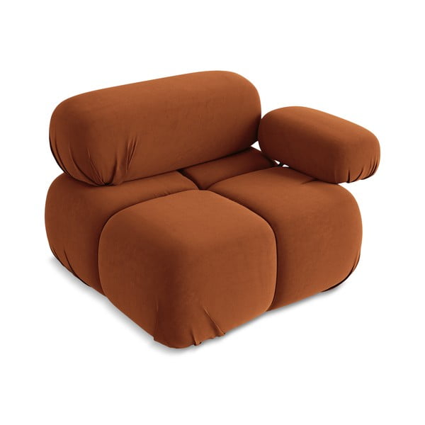 Оранжев кадифен модул за диван (десен ъгъл) Lokua – Makamii-image-3