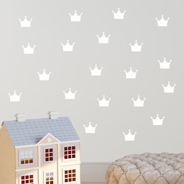 Комплект бели стикери за стена Crown - North Carolina Scandinavian Home Decors
