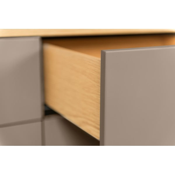 Кафяв нисък скрин с чекмеджета от дъб 109x79 cm Dot - Tenzo-image-4