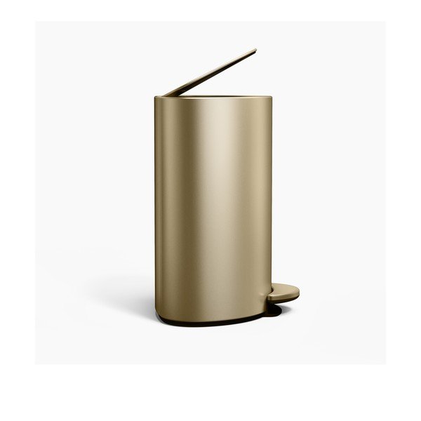 Матово златисто стоманено кошче за боклук с педал 6 l – simplehuman-image-2