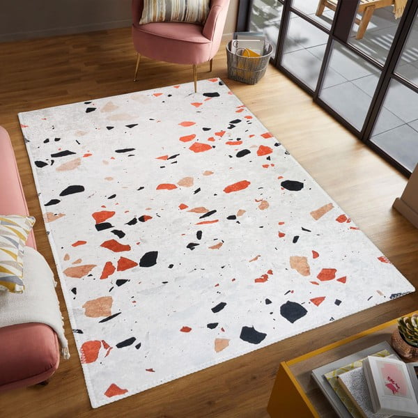 Килим подходящ за пране в оранжево и цвят слонова кост 120x180 cm Italian Stone – Vitaus-image-1