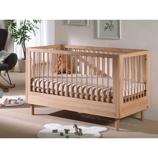 Детско креватче 70x140 cm от масивен дъб в естествен цвят Forrest – Vipack-image-4