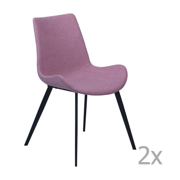 Sada 2 růžových jídelních židlí DAN– FORM Hype