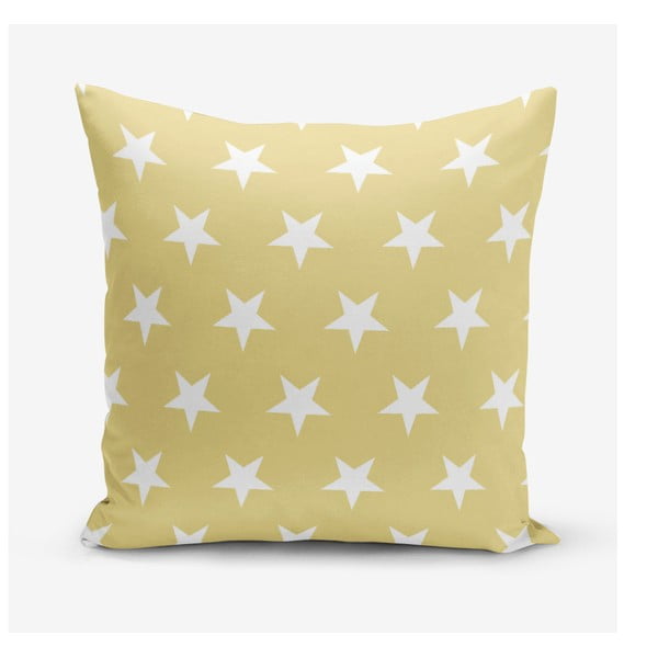 Жълта калъфка за възглавница с мотив на звезда , 45 x 45 cm - Minimalist Cushion Covers