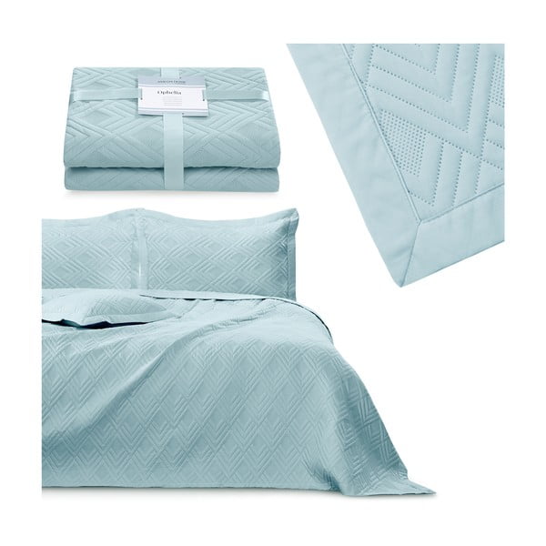 Светлосиньо капитонирано покривало за легло от микрофибър 220x240 cm Ophelia – Restilo-image-4