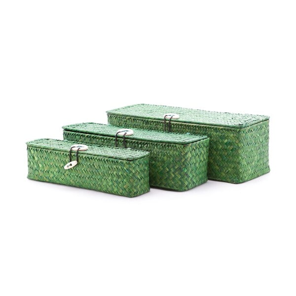 Sada 3 krabic Seagrass Green