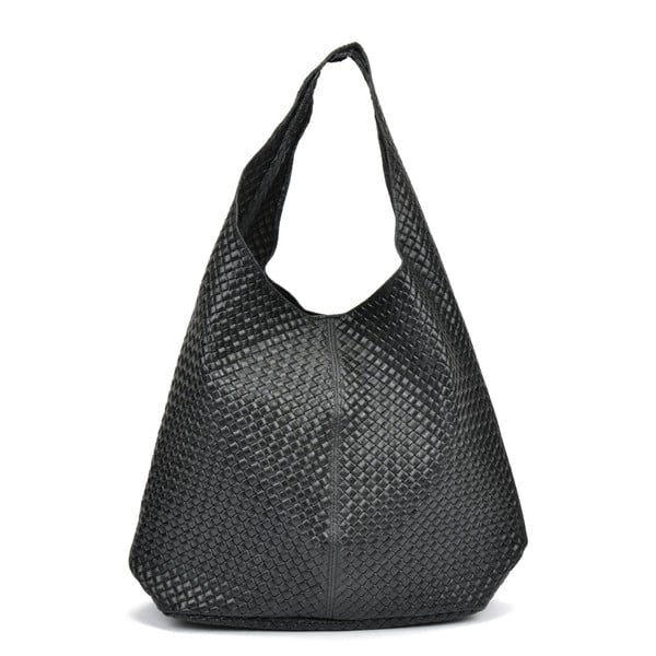 Черна кожена чанта Mangotti Carol - Mangotti Bags