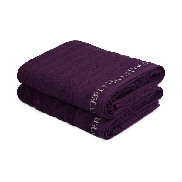 Комплект от 2 лилави памучни кърпи, 140 x 70 cm - Unknown