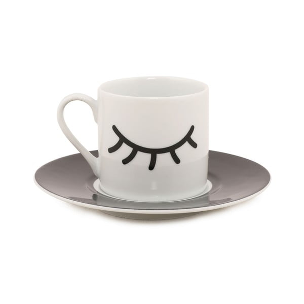 Комплект от 2 чаши и чинийки Eyes, 90 ml - Kütahya Porselen-image-2